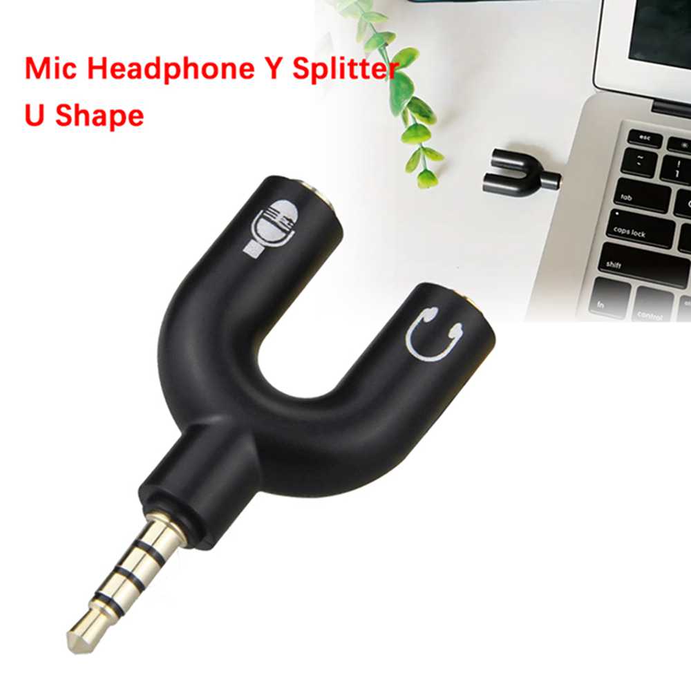 3.5mm Headphone Mic Splitter A - Audio Music Splitter ulasan dan harga