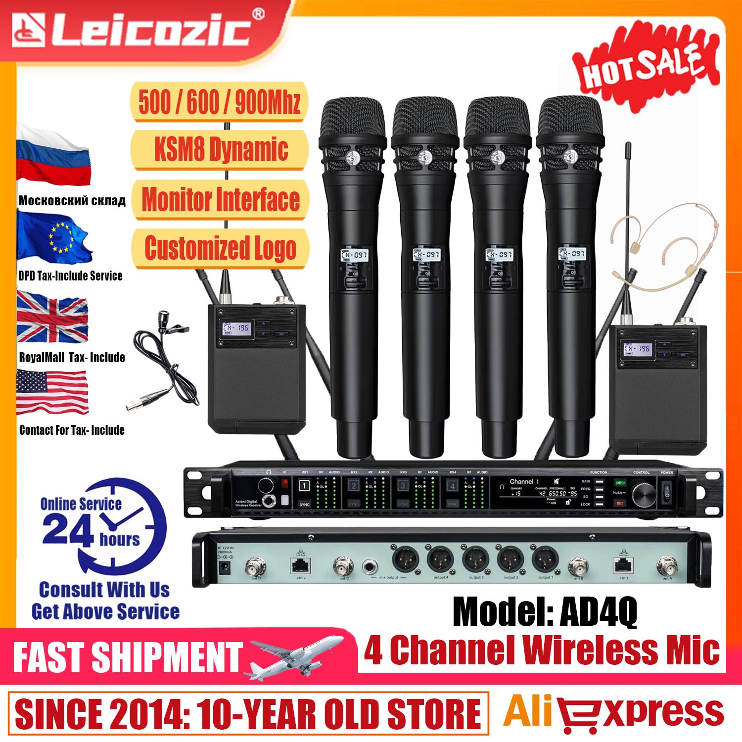 Leicozic 4-Channel Mic Full Se - Xlr Microphone Condenser ulasan dan harga