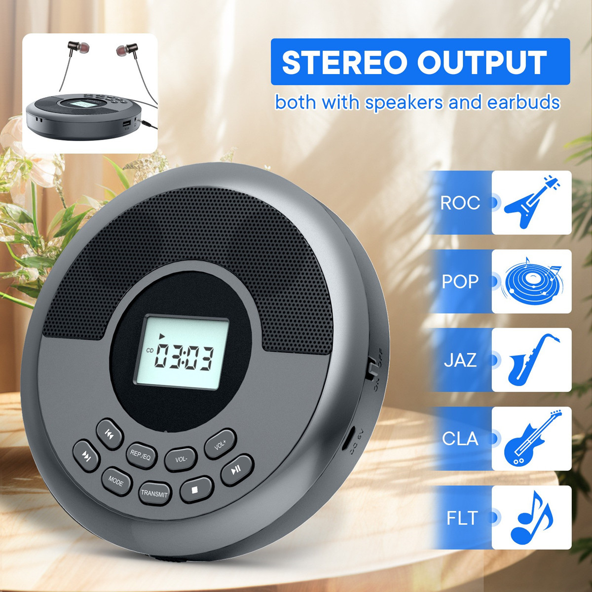 Portable CD Disc Machine MP3 U - Audio Music Mp3 Song ulasan dan harga