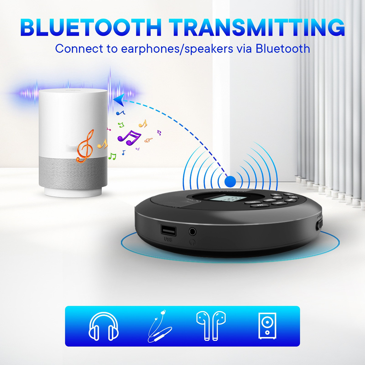 Portable CD Disc Machine MP3 U - Audio Music Mp3 Song ulasan dan harga