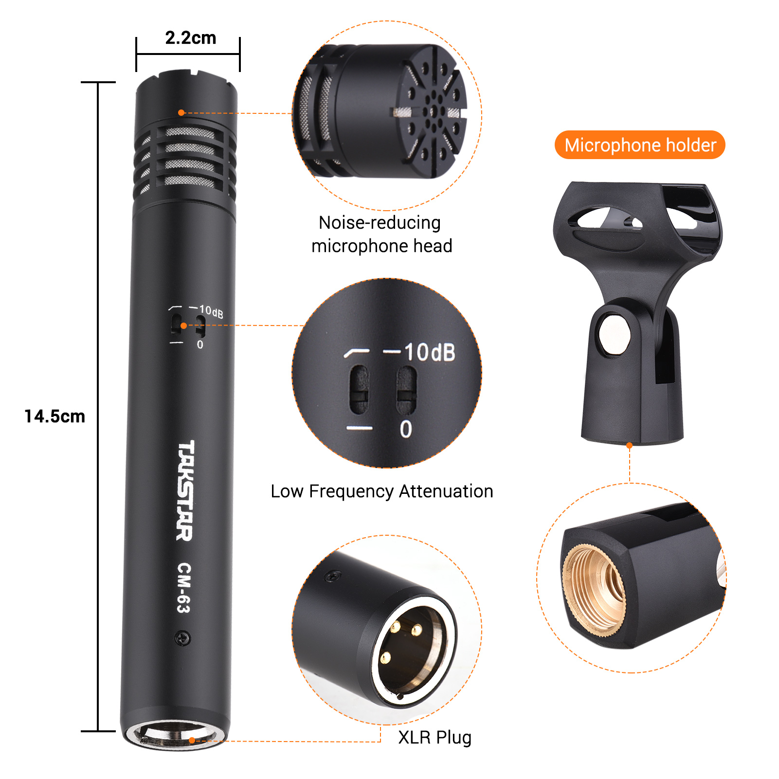TAKSTAR CM-63 Professional Dia - Xlr Microphone Condenser ulasan dan harga