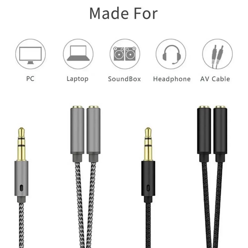 Headset Adapter Headphone Mic  - Audio Music Splitter ulasan dan harga