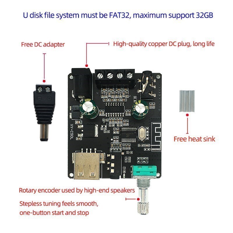 2*50W ForBluetooth5.0 Power Am - Audio Music Player App ulasan dan harga