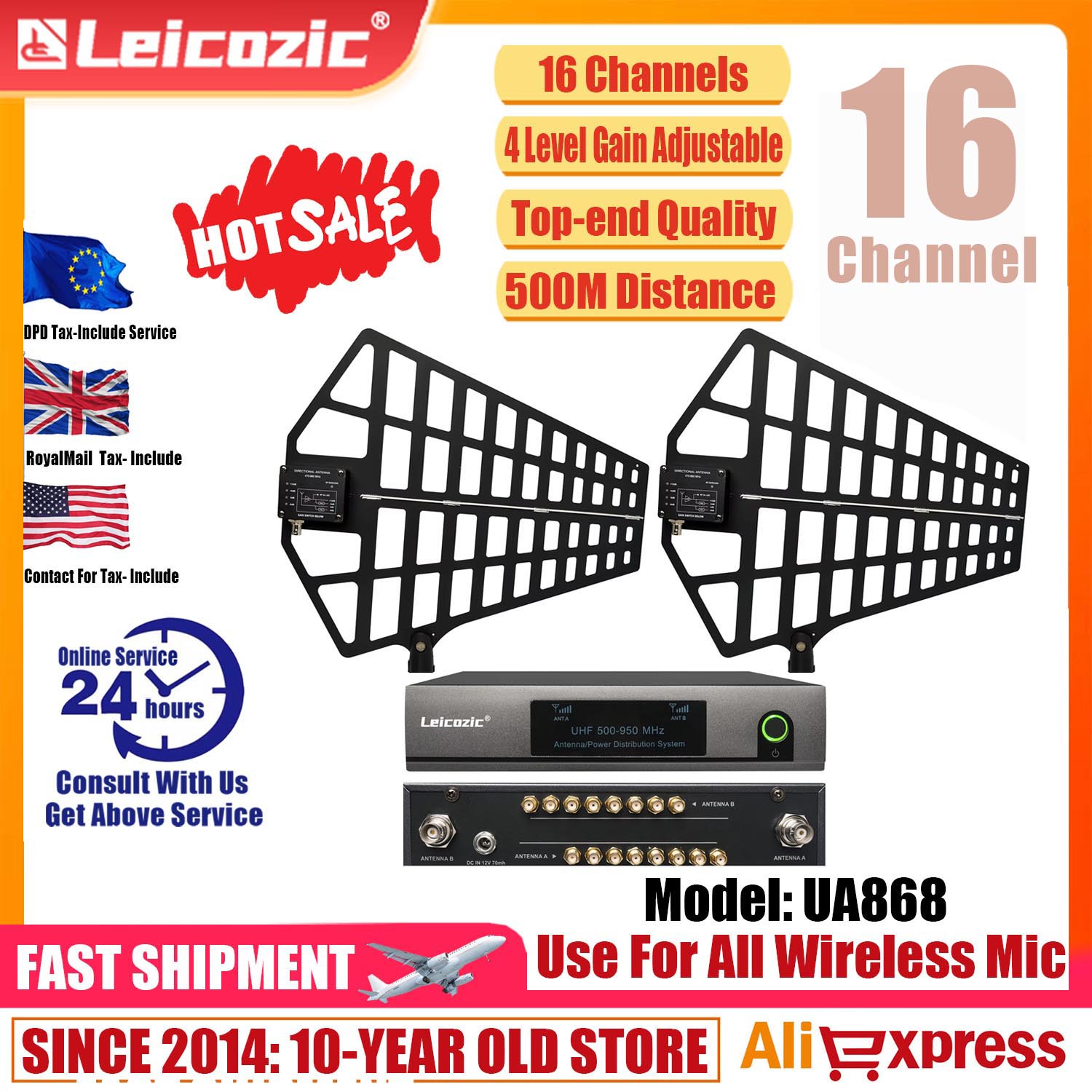 Leicozic 8 Channel Antenna Dis - Audio Music Distribution ulasan dan harga