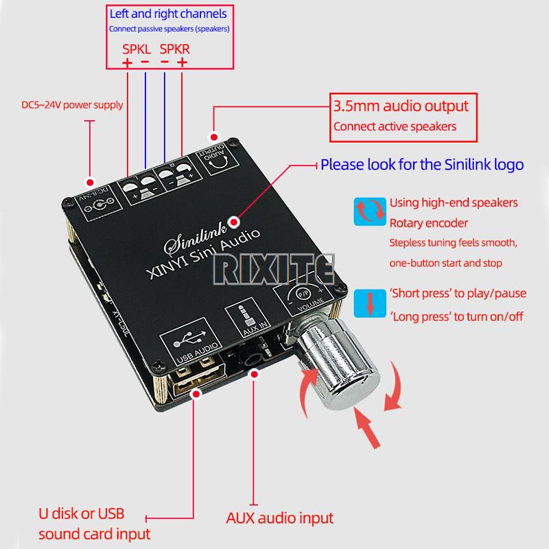2*50W Bluetooth 5.0 Power Ampl - Audio Music Player App ulasan dan harga