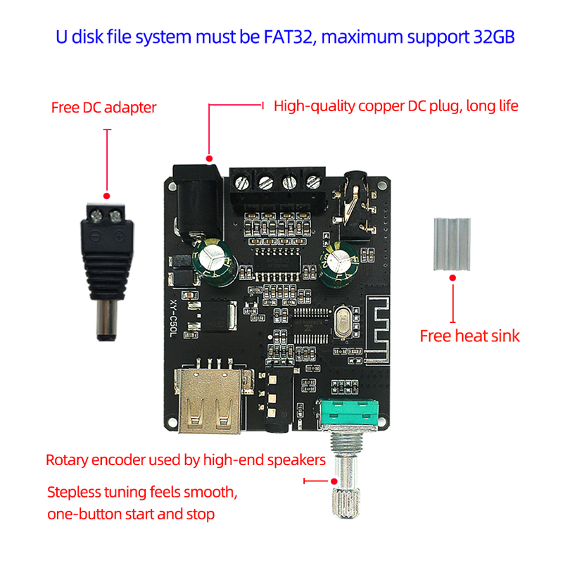 2*50W Bluetooth 5.0 Power Ampl - Audio Music Player App ulasan dan harga