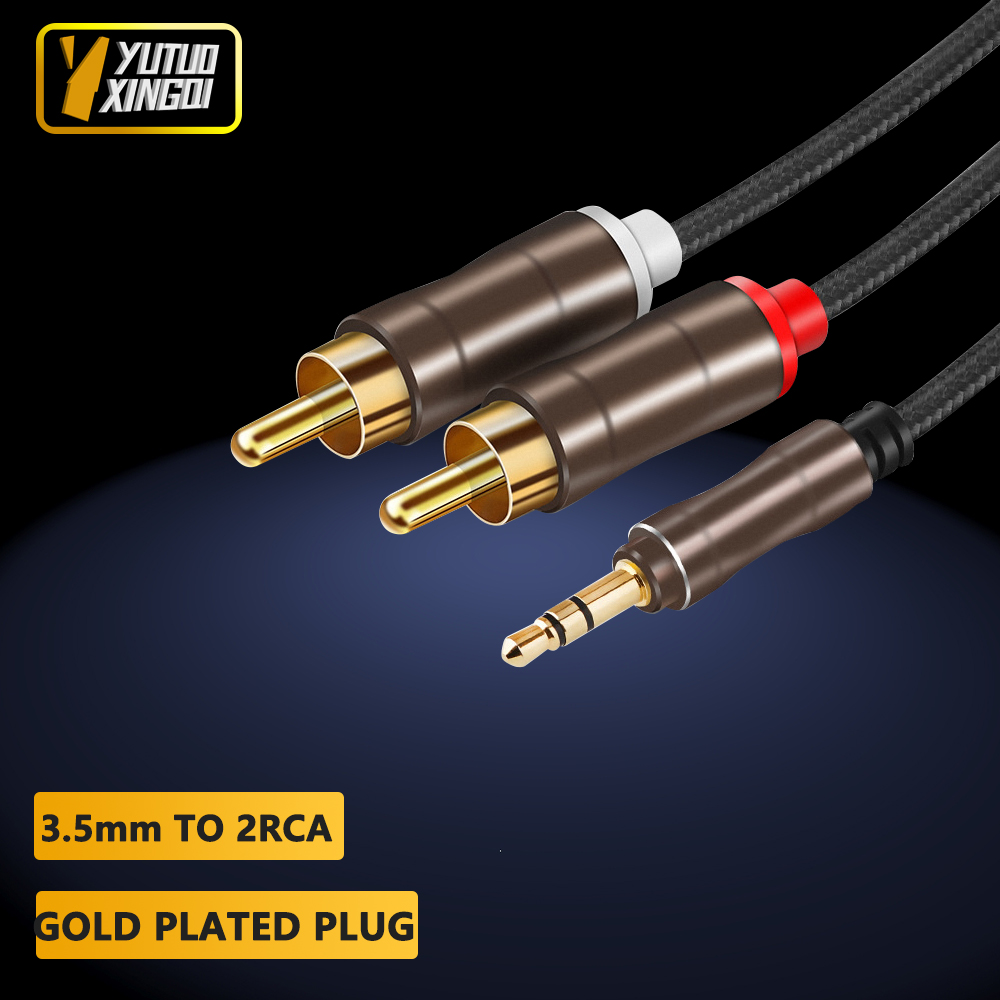 3.5 mm To 2RCA Double Lotus Au - Audio Music Splitter ulasan dan harga